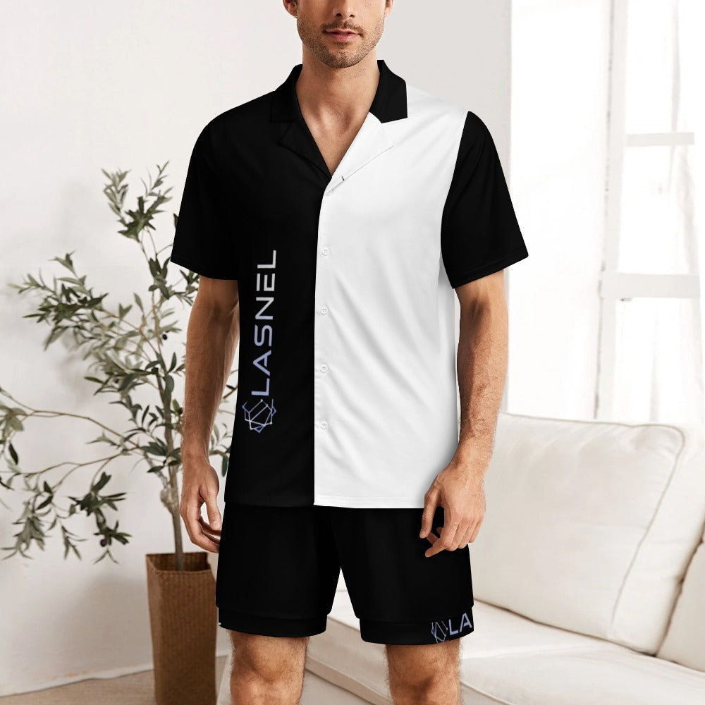 Ice silk  Short sleeved pajama set