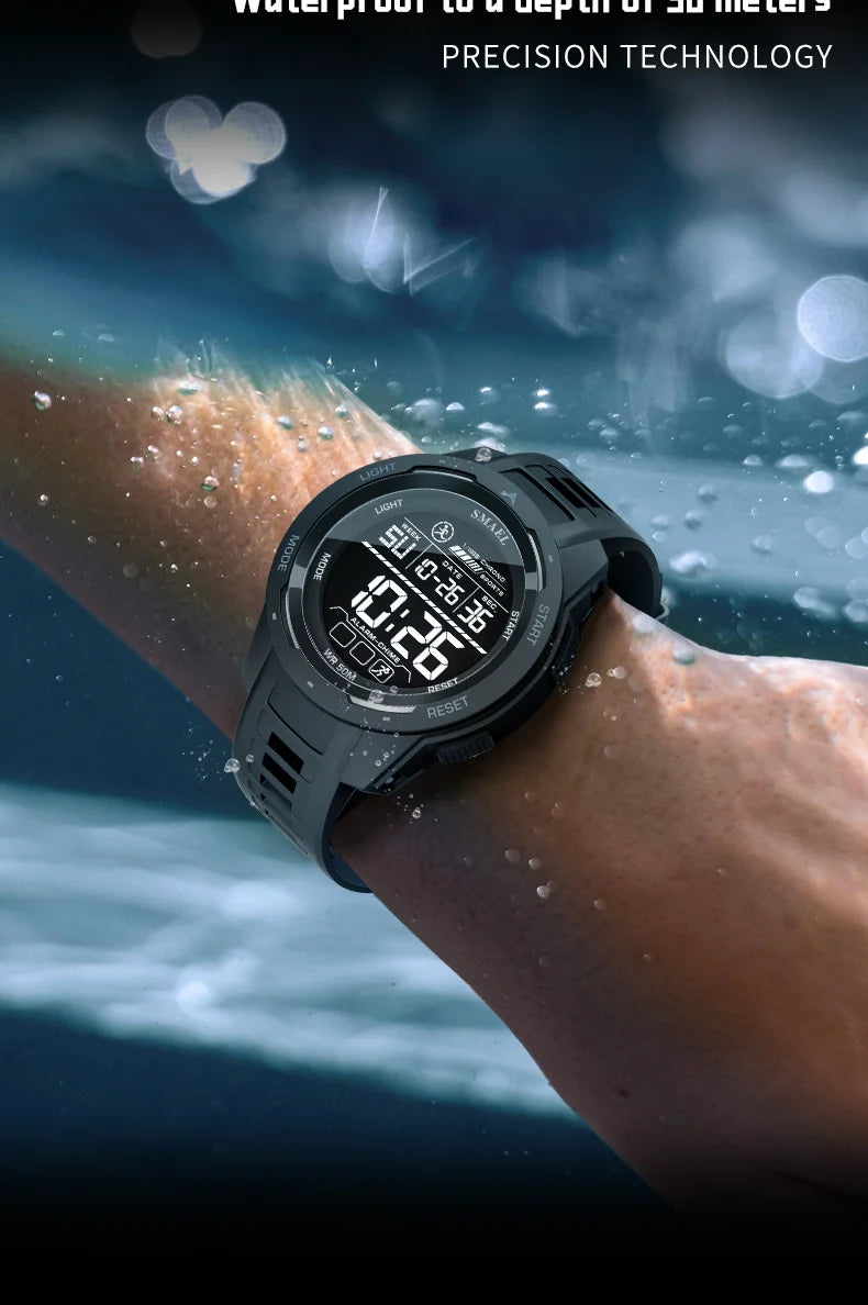 SMAEL 8105 Digital Watches Sports LED Wristwatches Men's 50m Waterproof Watch Digital Light Stopwatch Watch for Men