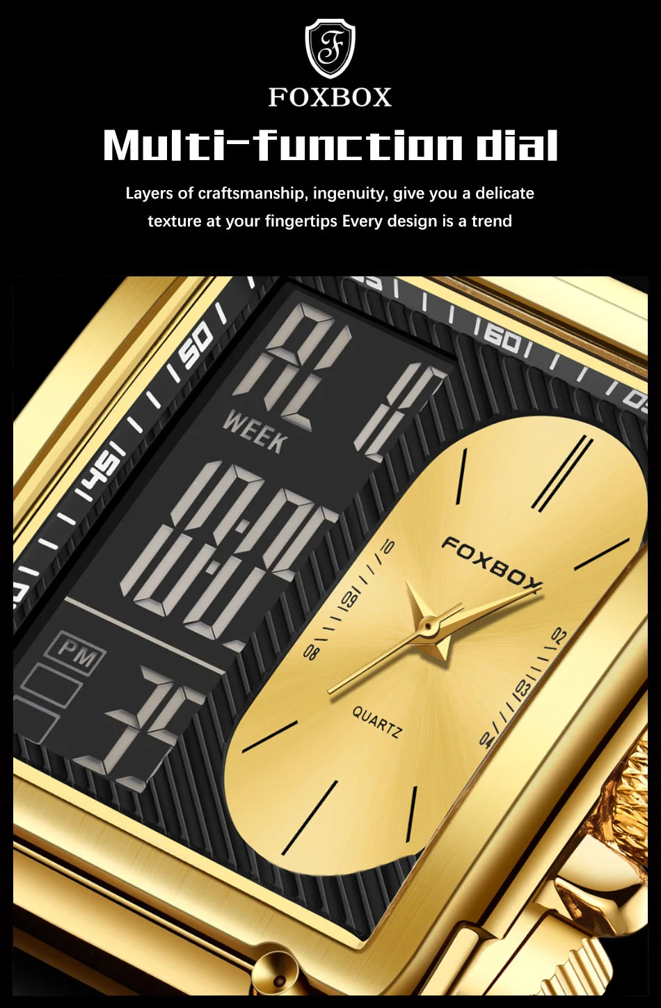 LIGE New Fashion Square Digital Watch Men Casual Sports Waterproof Men's Quartz Wristwatches FOXBOX Top Brand Luxury Chronograph