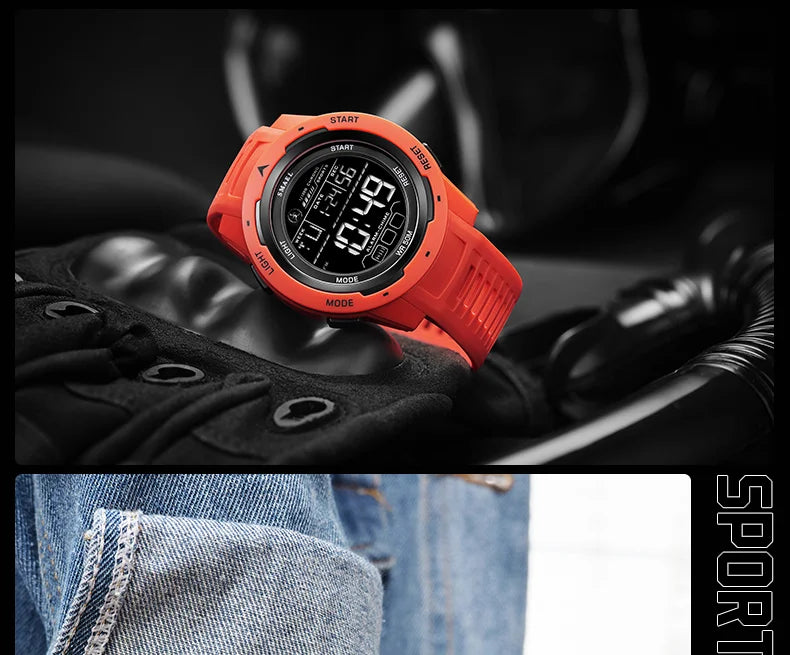 SMAEL 8105 Digital Watches Sports LED Wristwatches Men's 50m Waterproof Watch Digital Light Stopwatch Watch for Men