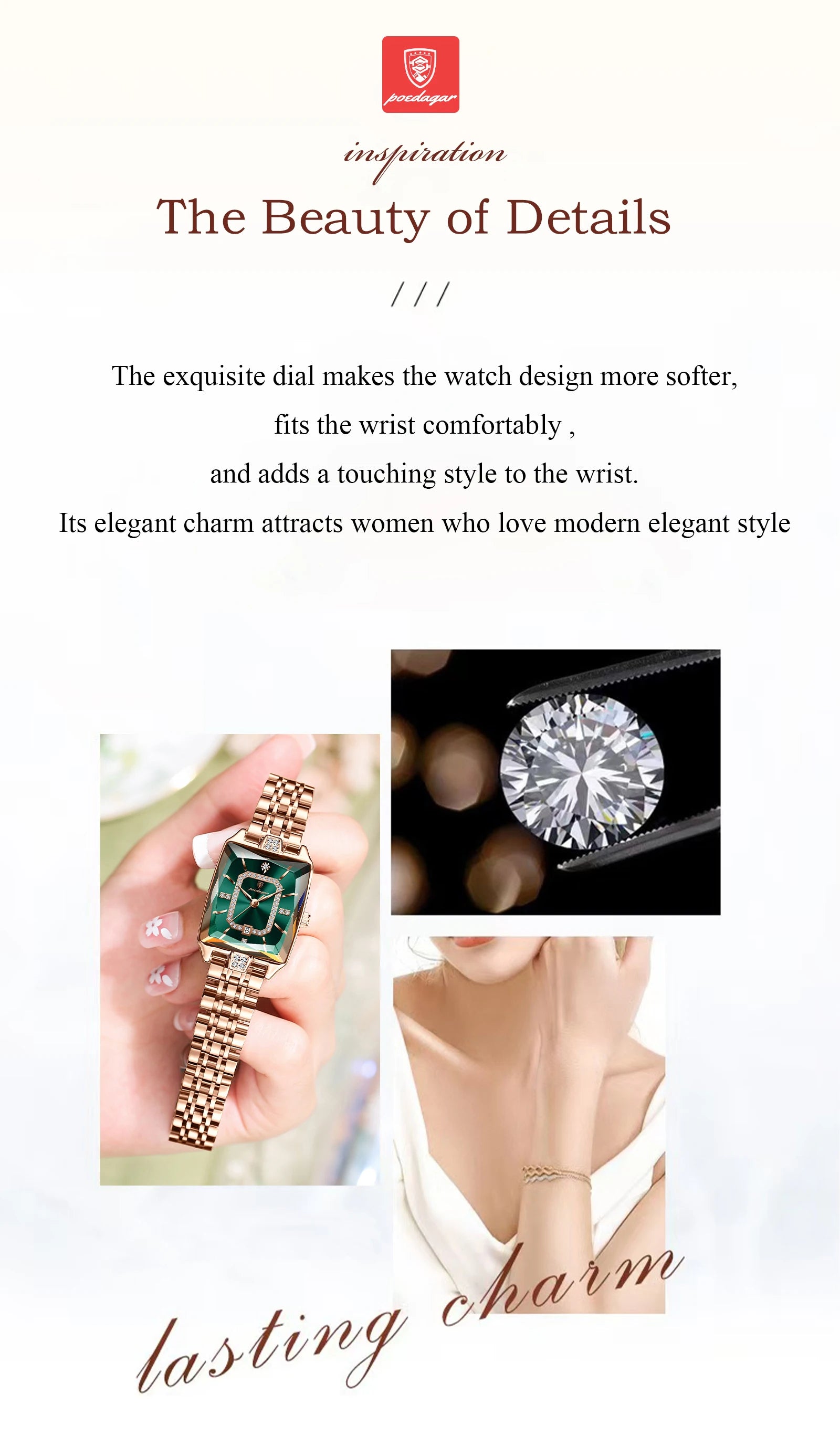 POEDAGAR Luxury Watch For Woman Waterproof Calendar High Quality Ladies Watch Stainless Steel Quartz Women's Watches Elegant+Box