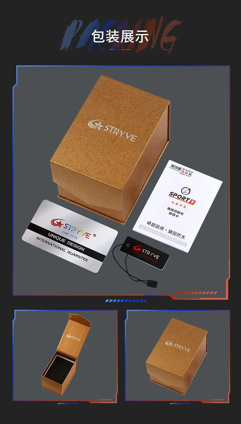 OEM Luxury STRYVE 8026 Men's Fashion Sports Watch Digital Dual Time Watch Men's Simple Student Waterproof Watch Relojes