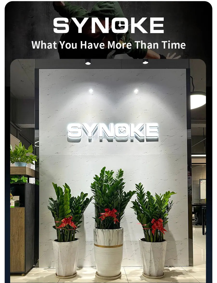 SYNOKE New Men Mountaineering Digital Watch Waterproof Shock Resist Large Screen Outdoor Running Student Fashion Watch Handsome