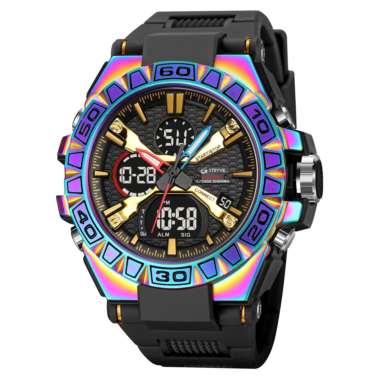 OEM Luxury STRYVE 8026 Men's Fashion Sports Watch Digital Dual Time Watch Men's Simple Student Waterproof Watch Relojes