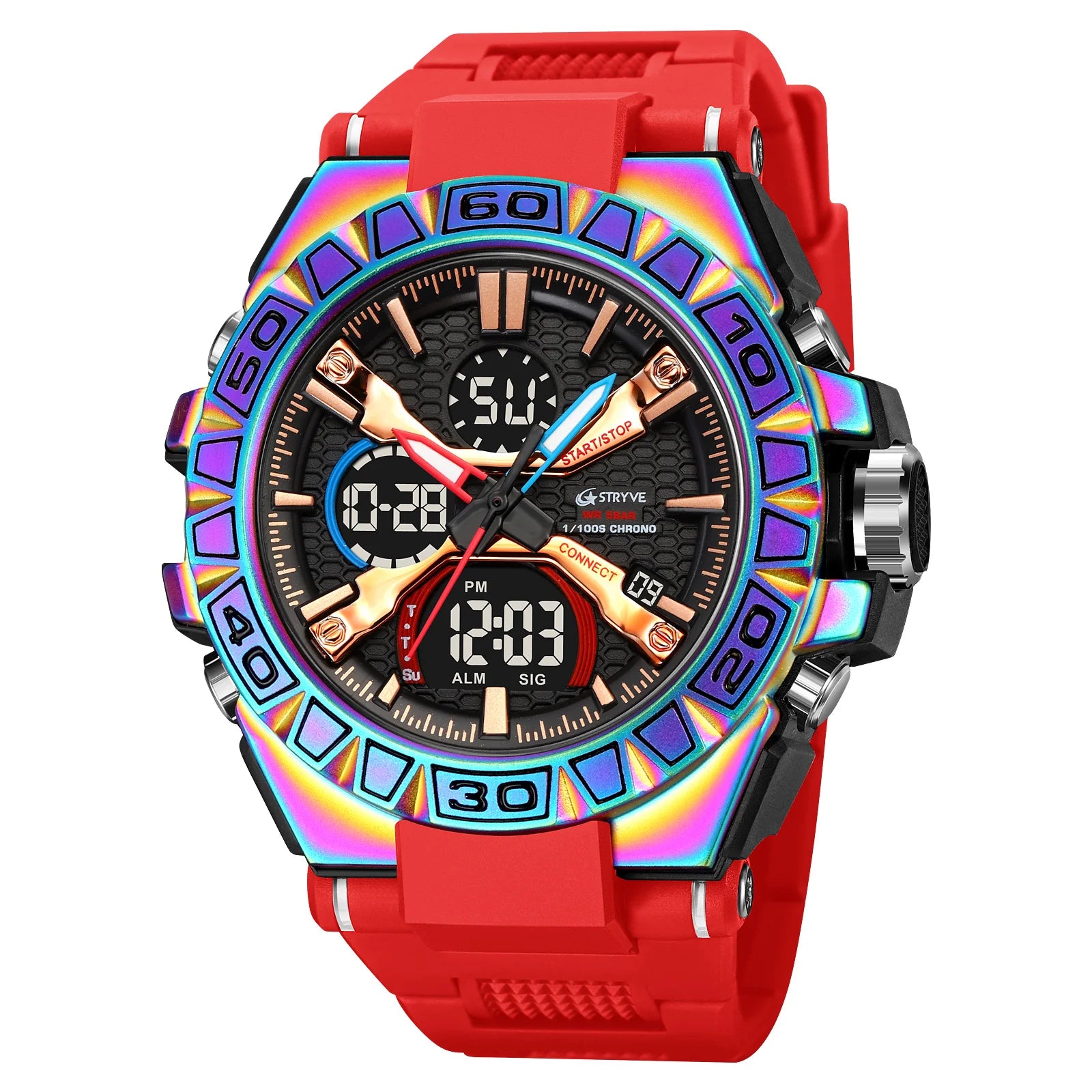 OEM Luxury STRYVE 8026 Men's Fashion Sports Watch Digital Dual Time Watch Men's Simple Student Waterproof Watch Relojes