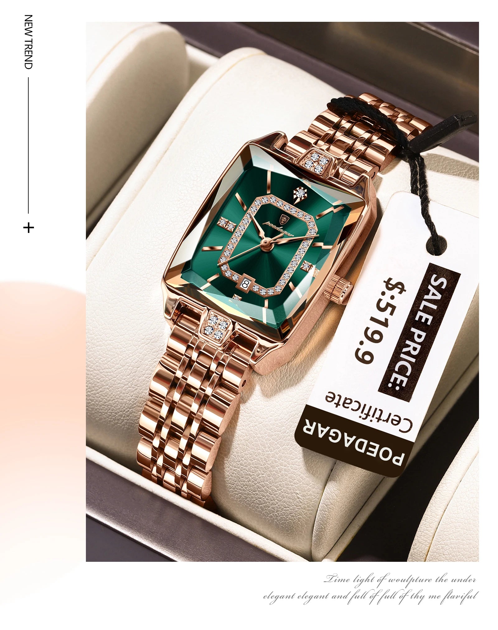 POEDAGAR Luxury Watch For Woman Waterproof Calendar High Quality Ladies Watch Stainless Steel Quartz Women's Watches Elegant+Box