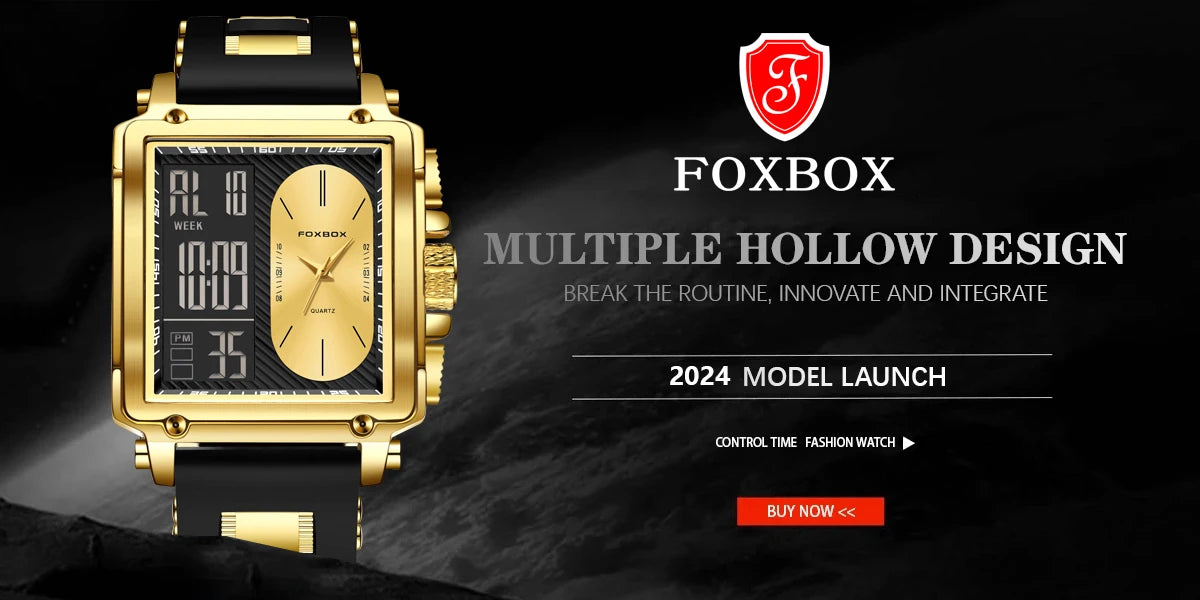 LIGE New Fashion Square Digital Watch Men Casual Sports Waterproof Men's Quartz Wristwatches FOXBOX Top Brand Luxury Chronograph
