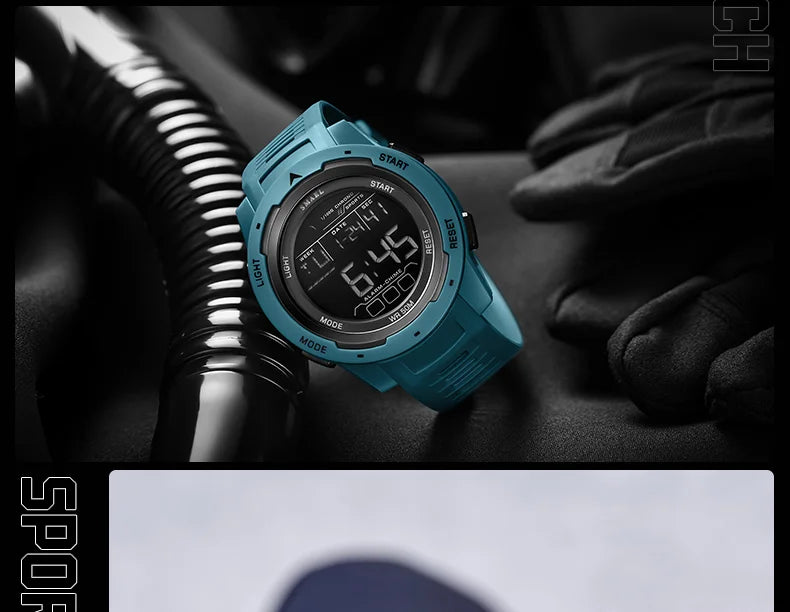 SMAEL 8105 Digital Watches Sports LED Wristwatches Men's 50m Waterproof Watch Digital Light Stopwatch Watch for Men