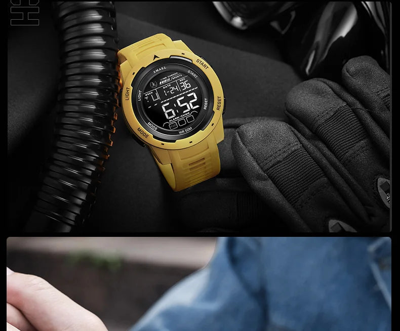 SMAEL 8105 Digital Watches Sports LED Wristwatches Men's 50m Waterproof Watch Digital Light Stopwatch Watch for Men