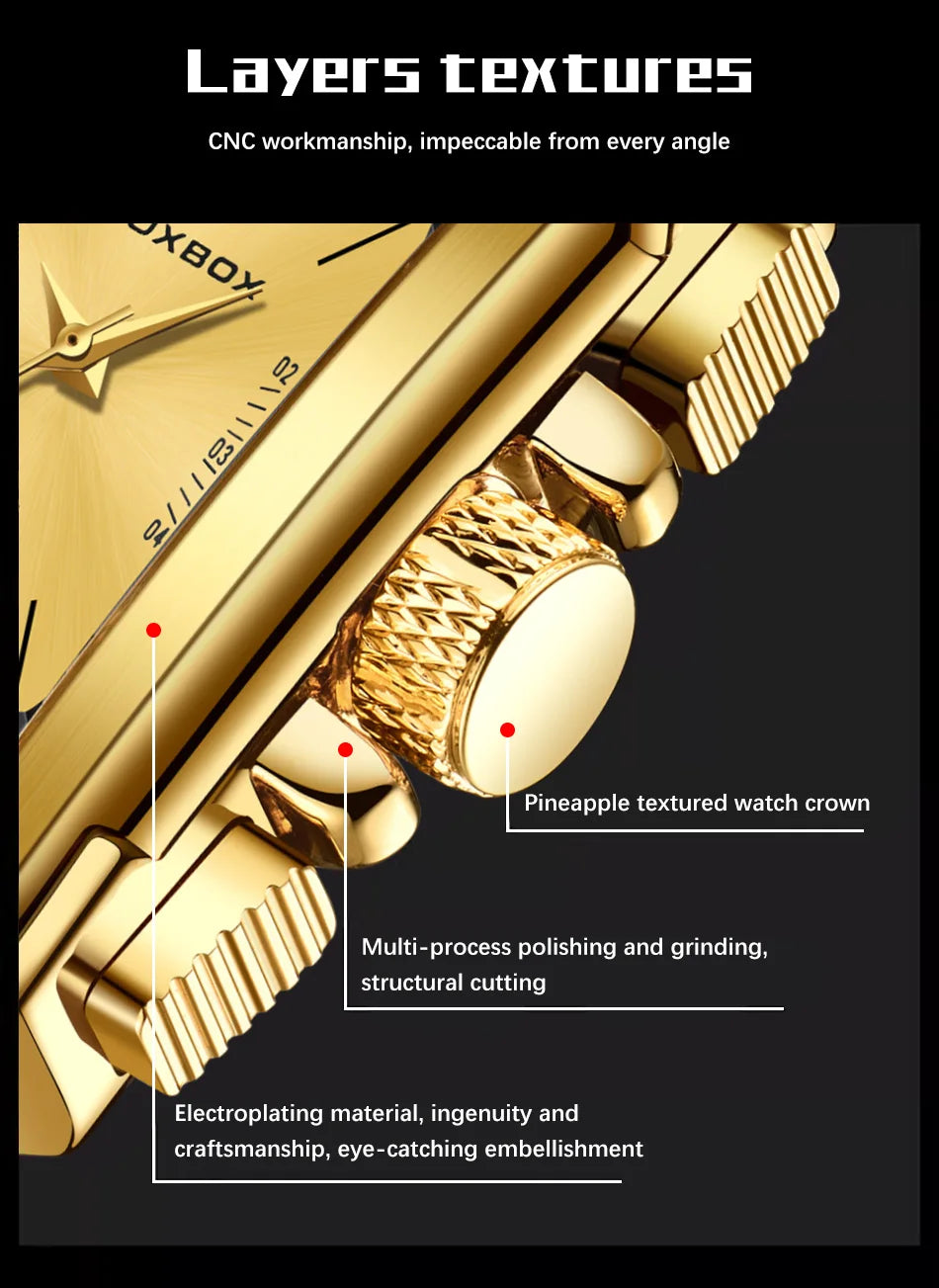 LIGE New Fashion Square Digital Watch Men Casual Sports Waterproof Men's Quartz Wristwatches FOXBOX Top Brand Luxury Chronograph