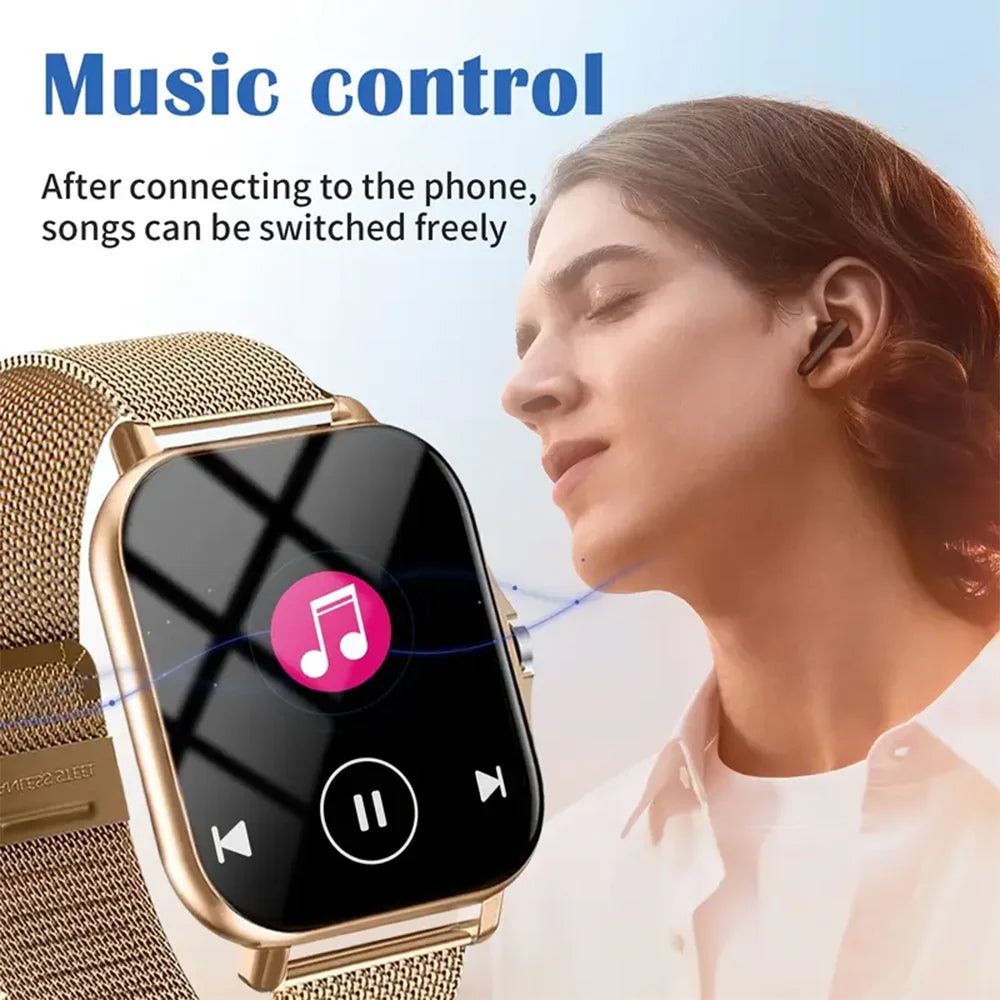 KESHUYOU Bluetooth Voice Call smartwatch for Men Women Voice Assistant Sports and Fitness Android iOS New Hot Sale Watch Gift